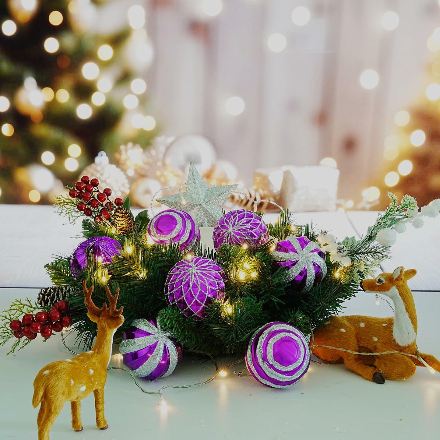 Dohance Christmas Ornaments Set 9ct Tree Decoration Balls Holiday Decor