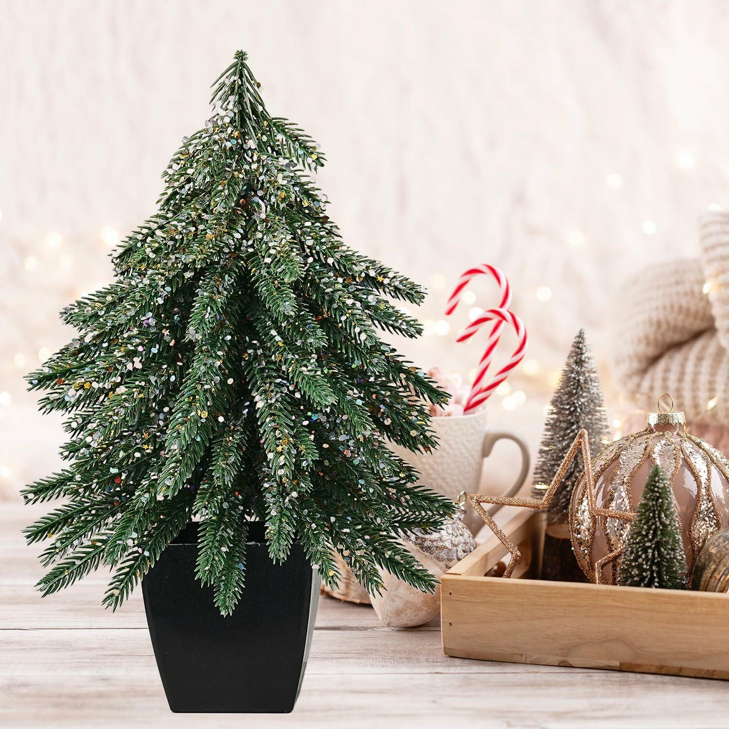 Aimmop 12inch Christmas Tree Artificial Decoration 90 Branch Tips Green 1Pack