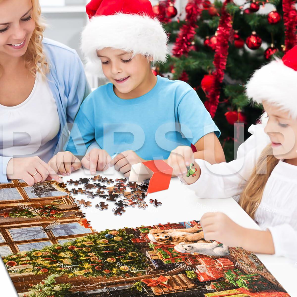 Christmas Advent Calendar 2025 Fireplace Jigsaw Puzzle 1000pc 27.6x19.7in