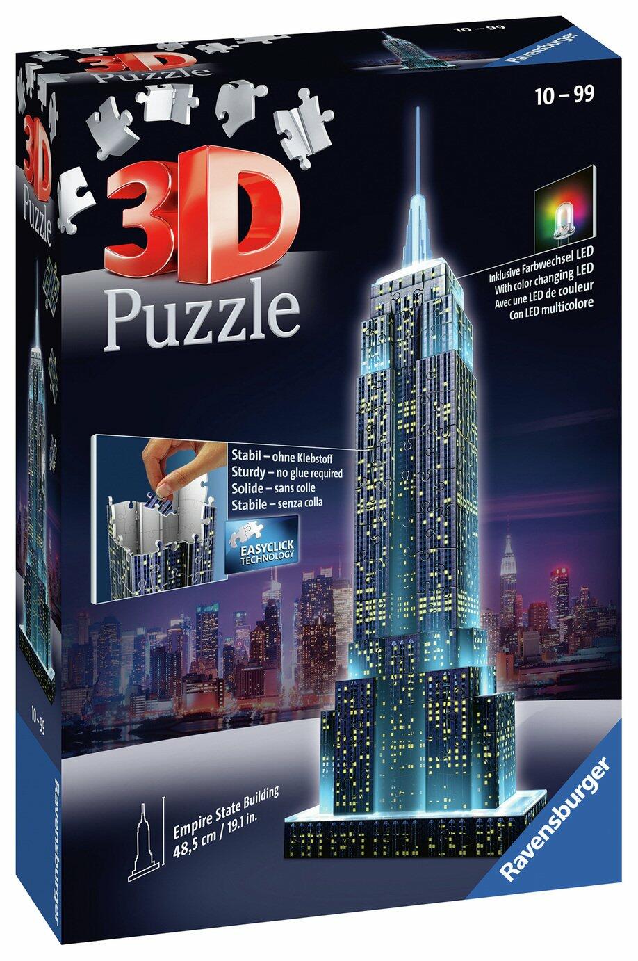 Ravensburger Empire State Building Night Edition 3D Jigsaw Puzzle 216pc