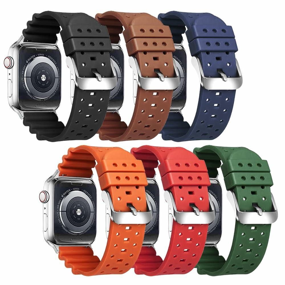 Narako Silicone Sport Watch Bands for Apple Watch 38-49mm Series 3-9 Navy