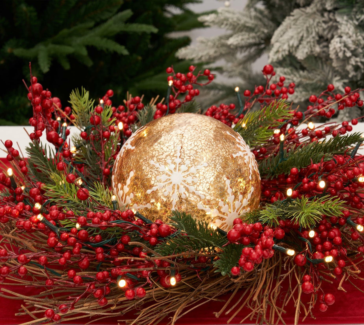 Diahom Christmas Table Decorations 6in Champagne Gold Snowflake Ball