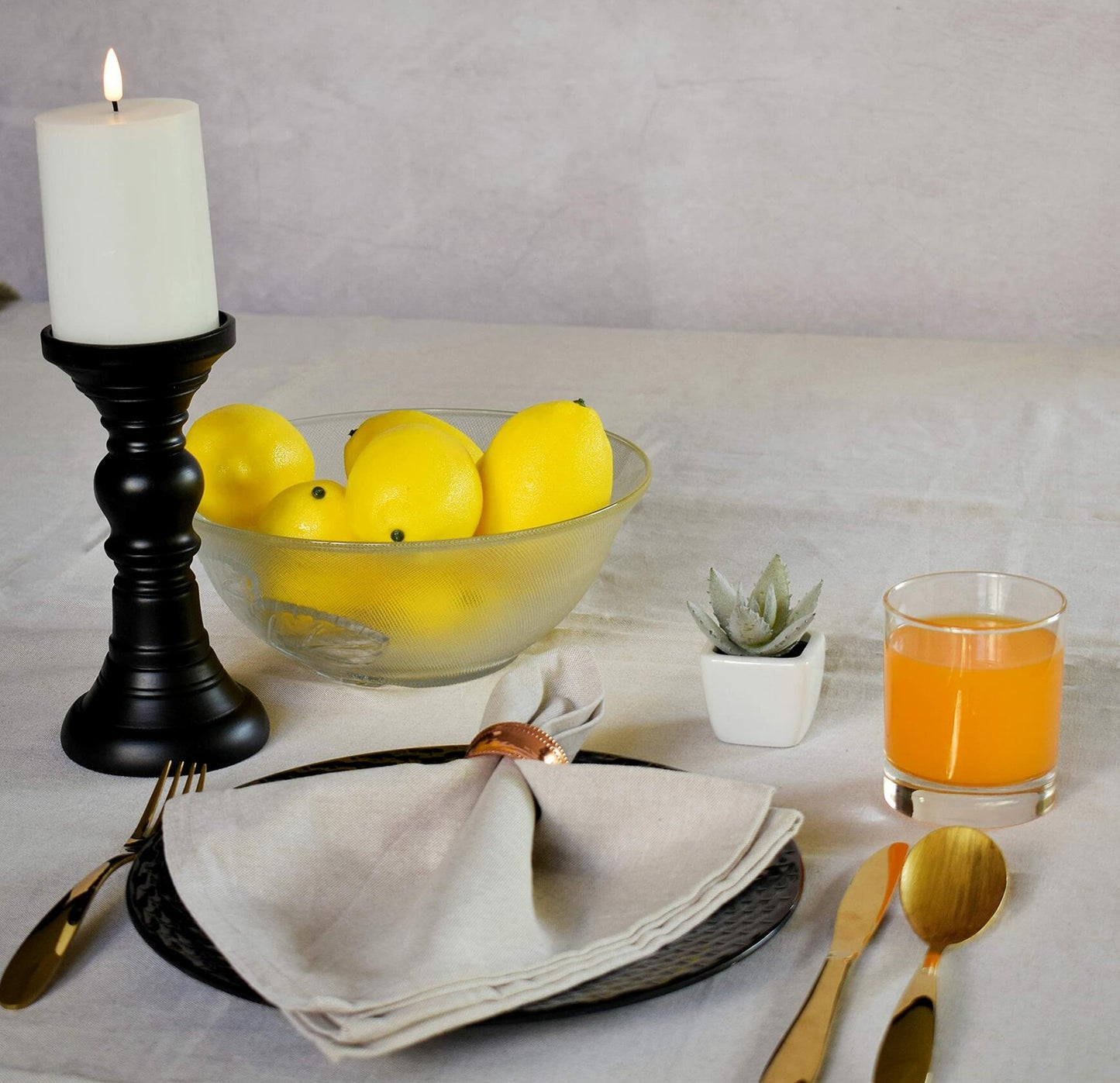 Yourtablecloth Chambray Cloth Napkins Set of 6 Natural 20x20