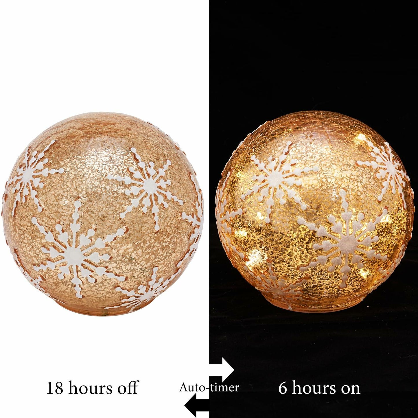 Diahom Christmas Table Decorations 6in Champagne Gold Snowflake Ball
