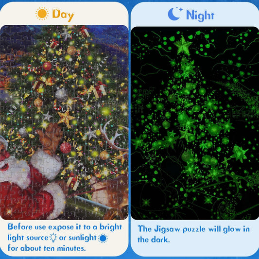 Puzzle Advent Calendar 2024 1008 Pc Glow in Dark 27.6x19.7 Inches Xmas