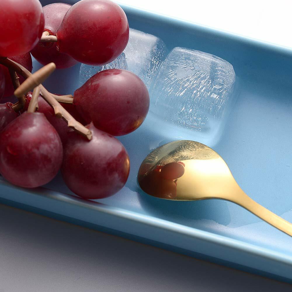 AnSaw 16-Pack Elegant Gold Leaf 4.7" Espresso Spoons Stainless Steel Mini