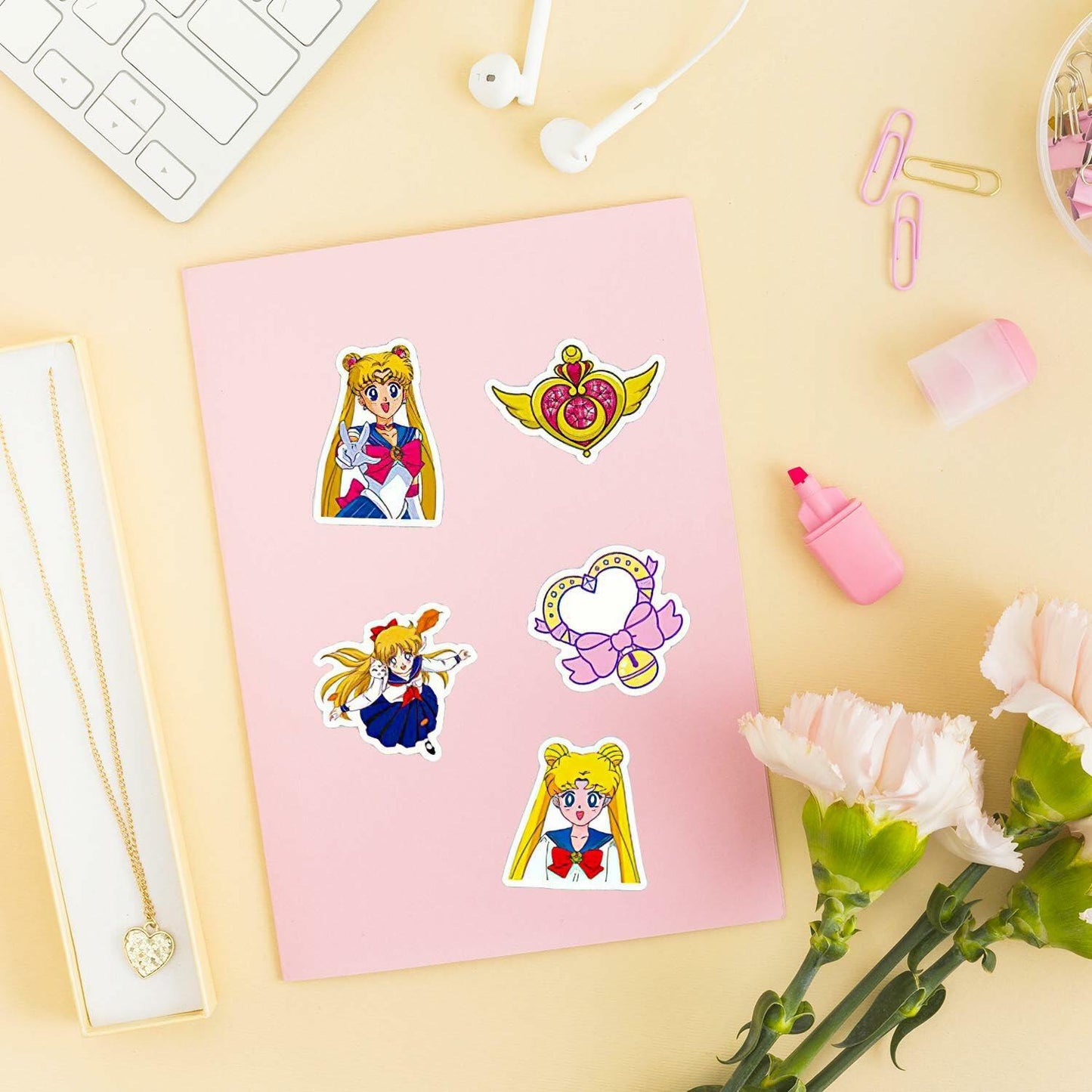 Babymiu Anime Moon Stickers 200 Pcs Vinyl Decals Party Supplies BA189