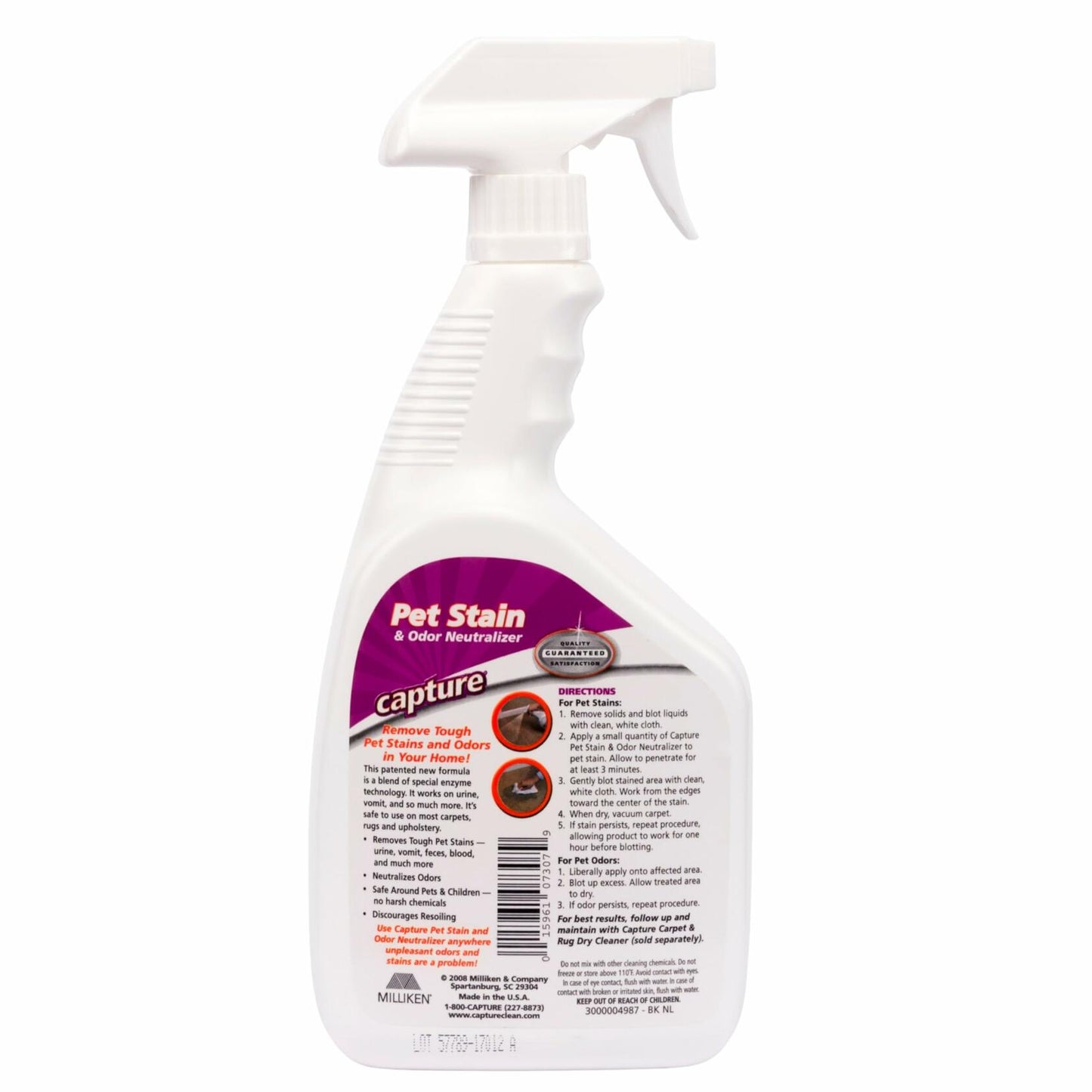 Capture Pet Stain & Odor Neutralizer Spray 32oz Carpet Wood Leather Rug