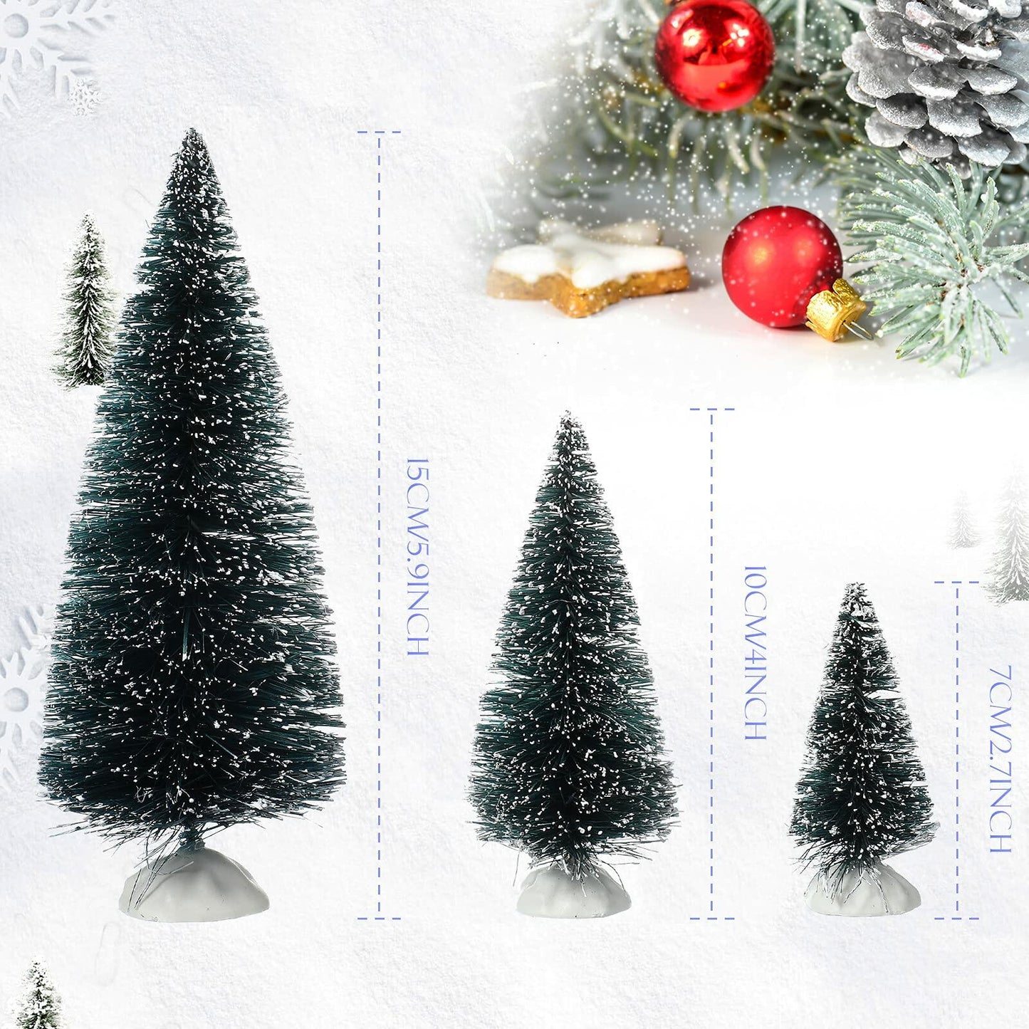 Christmas Snow Blanket Roll 40x60in with 19 Mini Sisal Trees White Thick Snow