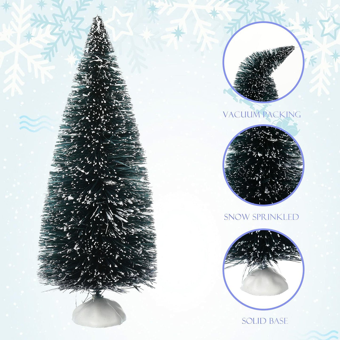 Christmas Snow Blanket Roll 40x60in with 19 Mini Sisal Trees White Thick Snow