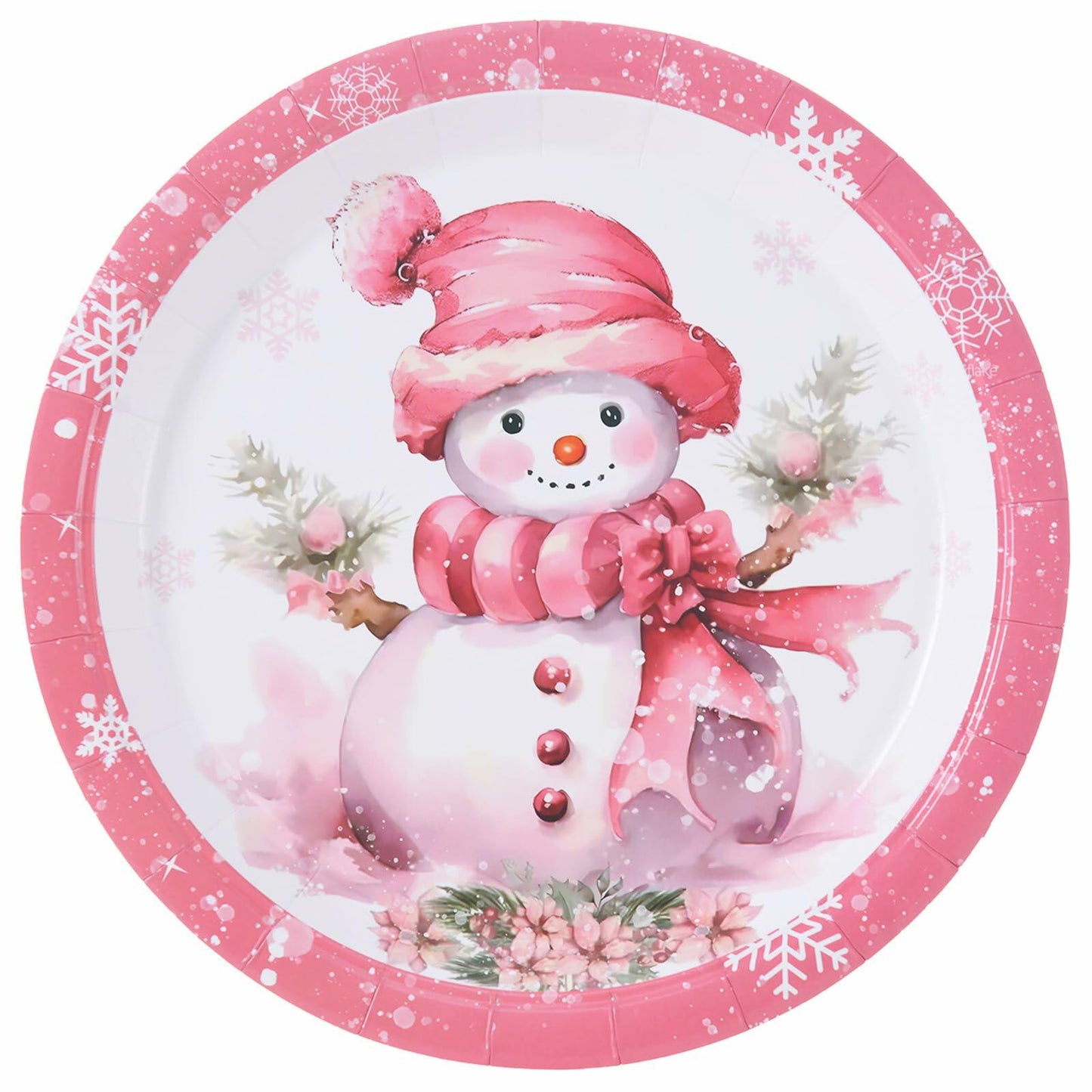 JASSEWRLY 40Pcs Christmas Snowman Disposable Paper Plates Holiday Party