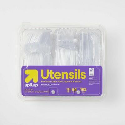 Up&up™ Premium Plastic Forks Spoons Knives 192ct Party Disposable Cutlery