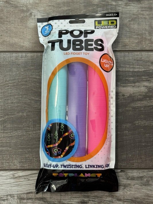 Toy Planet Pop Tubes LED Fidget Sensory Toy P1 Light Up Tubes