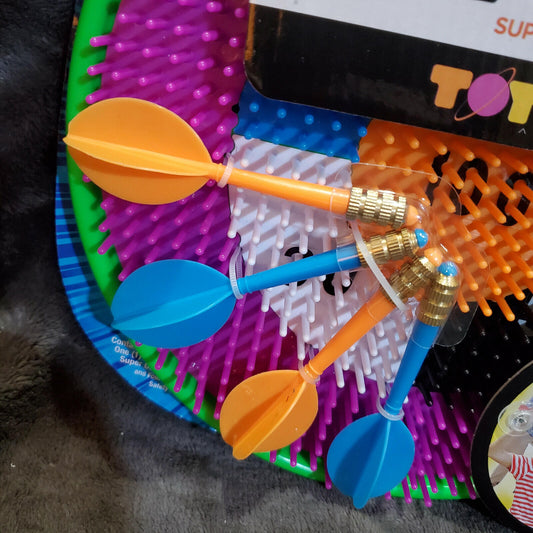 Big Time Toys Super Dart Board Darts Easy Throw Easy Stick Multi-Color