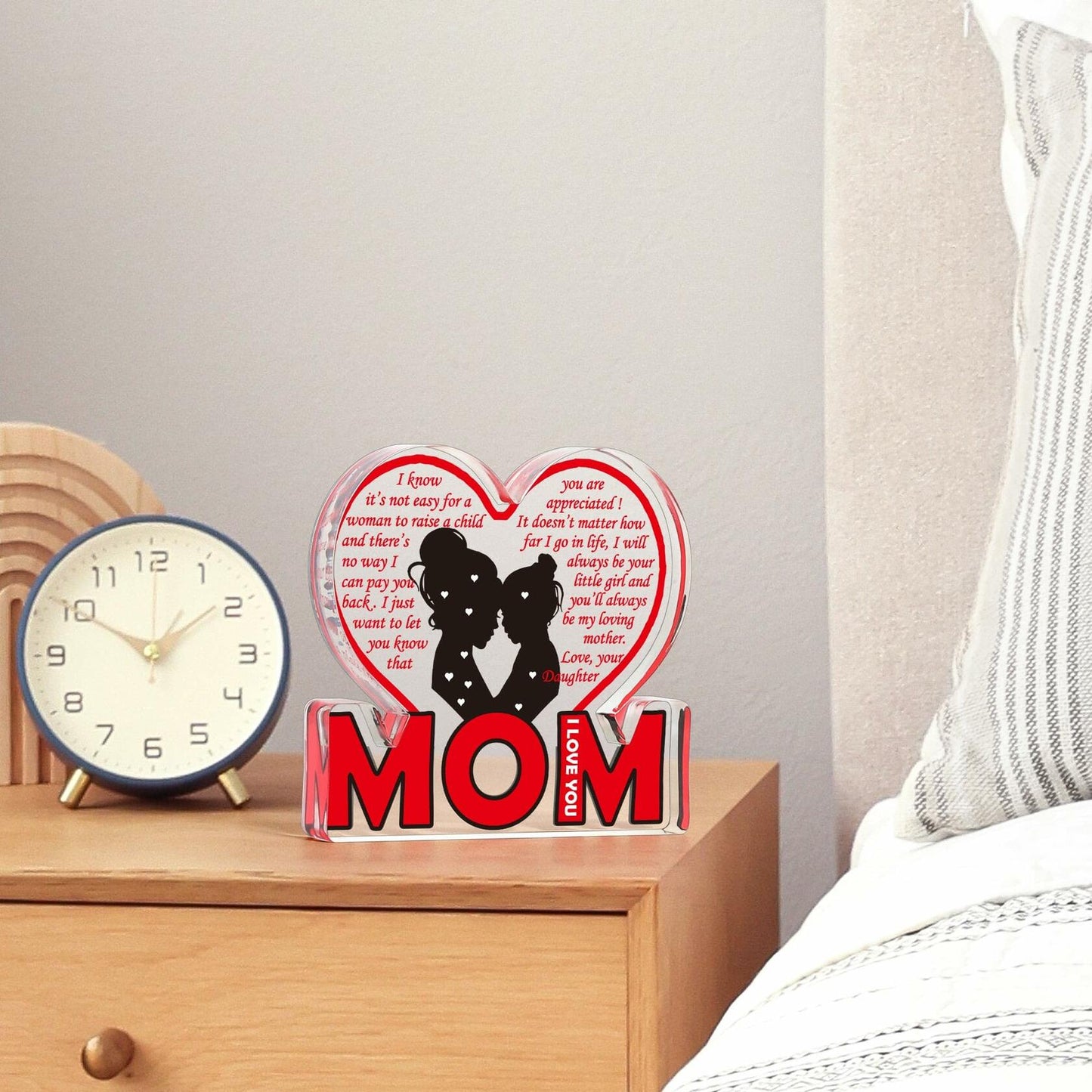 Love Mom Mother's Day Acrylic Plaque Desk Decoration Sign Gift
