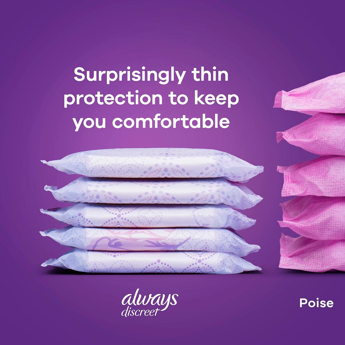 Always Discreet Incontinence Pads Heavy Absorbency for Women 48 CT