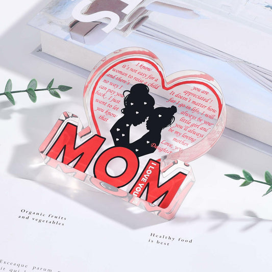 Love Mom Mother's Day Acrylic Plaque Desk Decoration Sign Gift