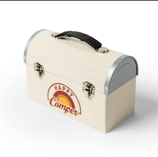 Target Bullseye Playground HAPPY Camper Lunch Box Beige 7.5x5x3.5in