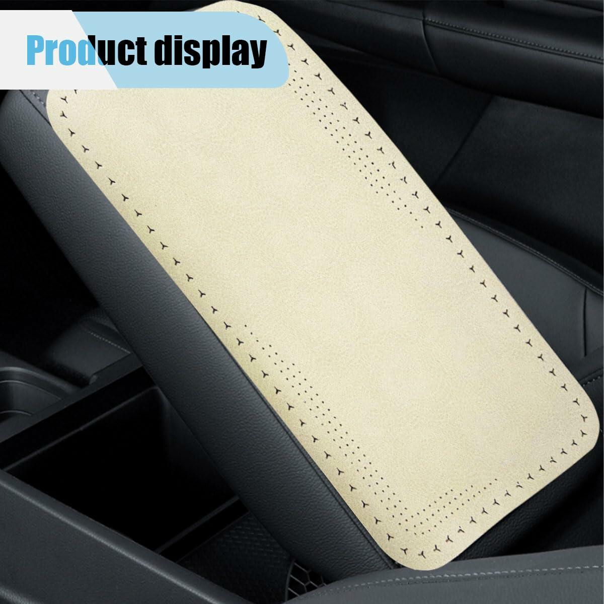 LAINLOY Car Center Console Pad Leather Armrest Cover Universal