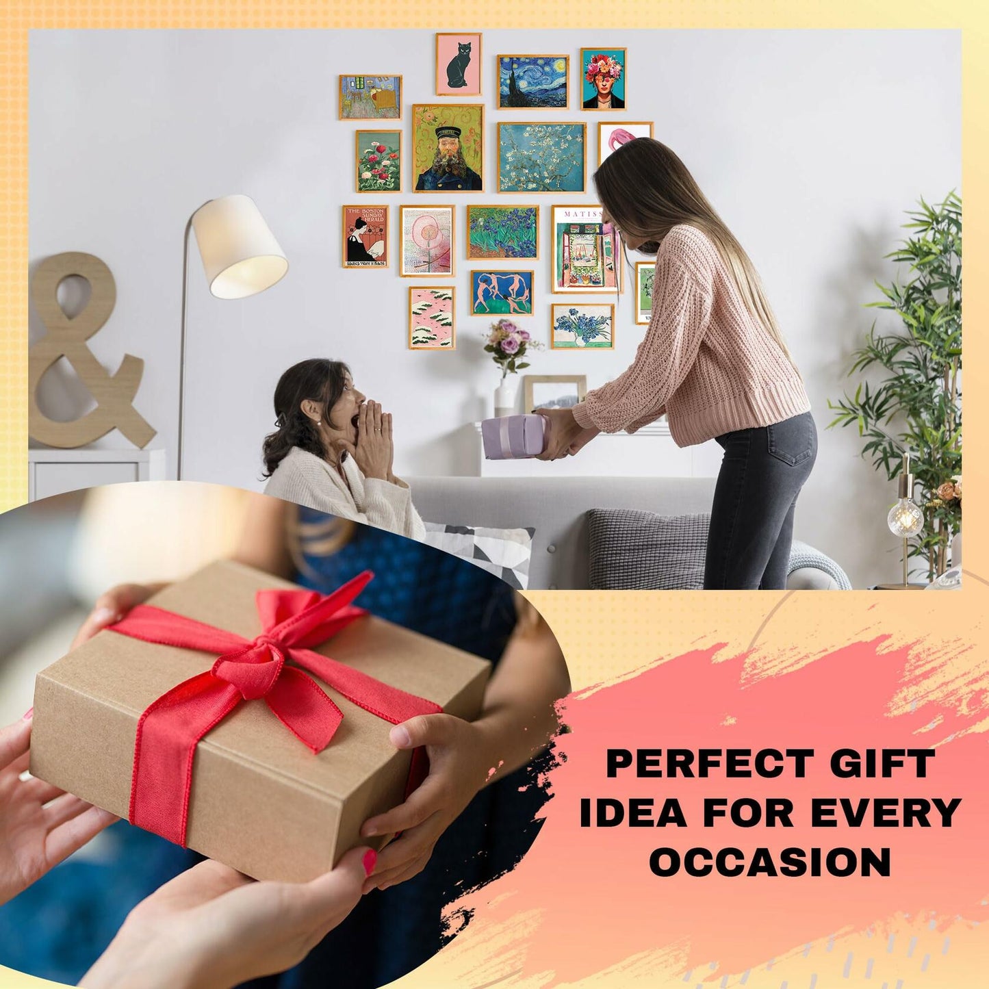 365DoRoTeYa Colorful Eclectic Gallery Wall Art Set 17 PCS Unframed