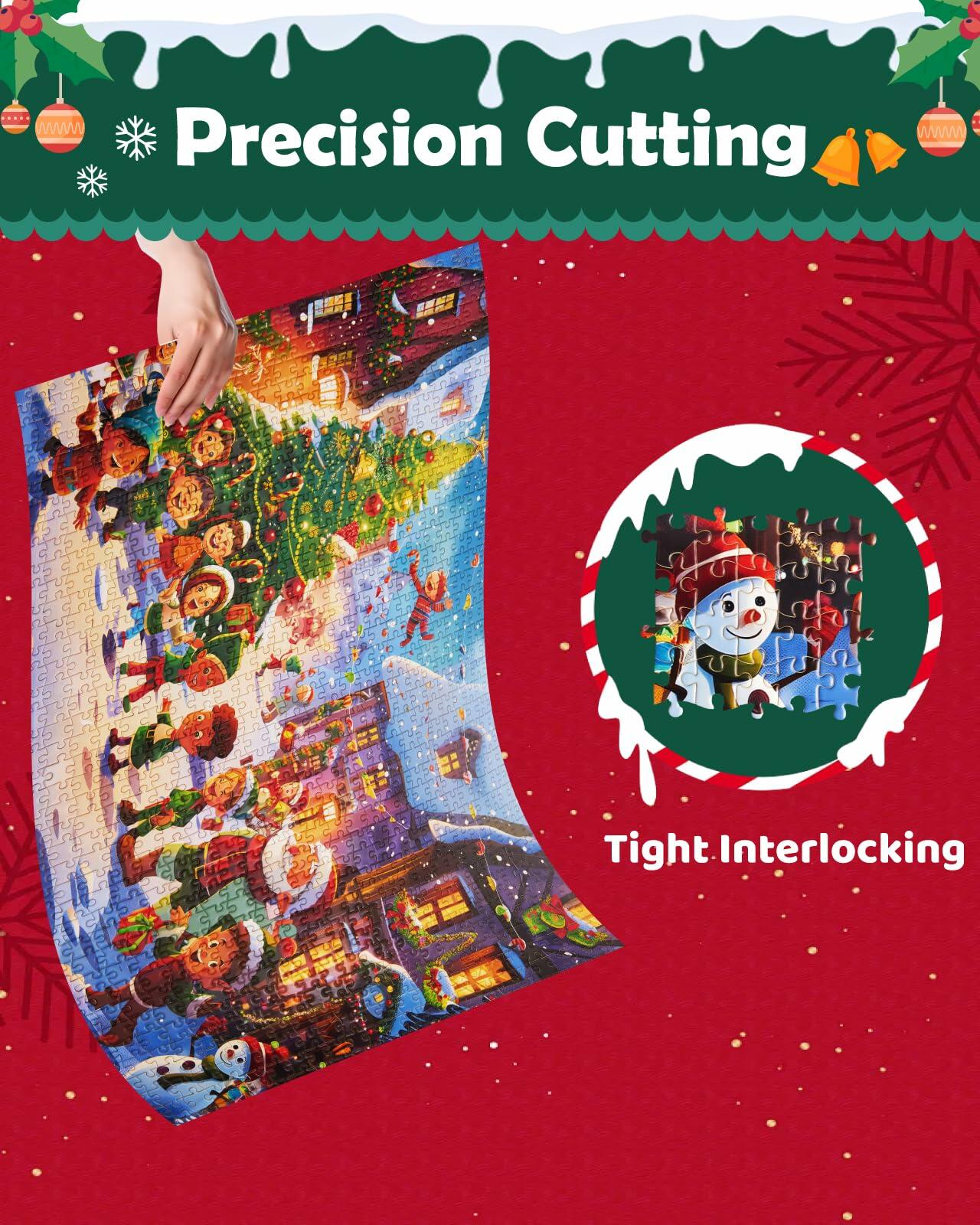 Advent Calendar 2025 Christmas Jigsaw Puzzle 1000pcs 24 Days Countdown