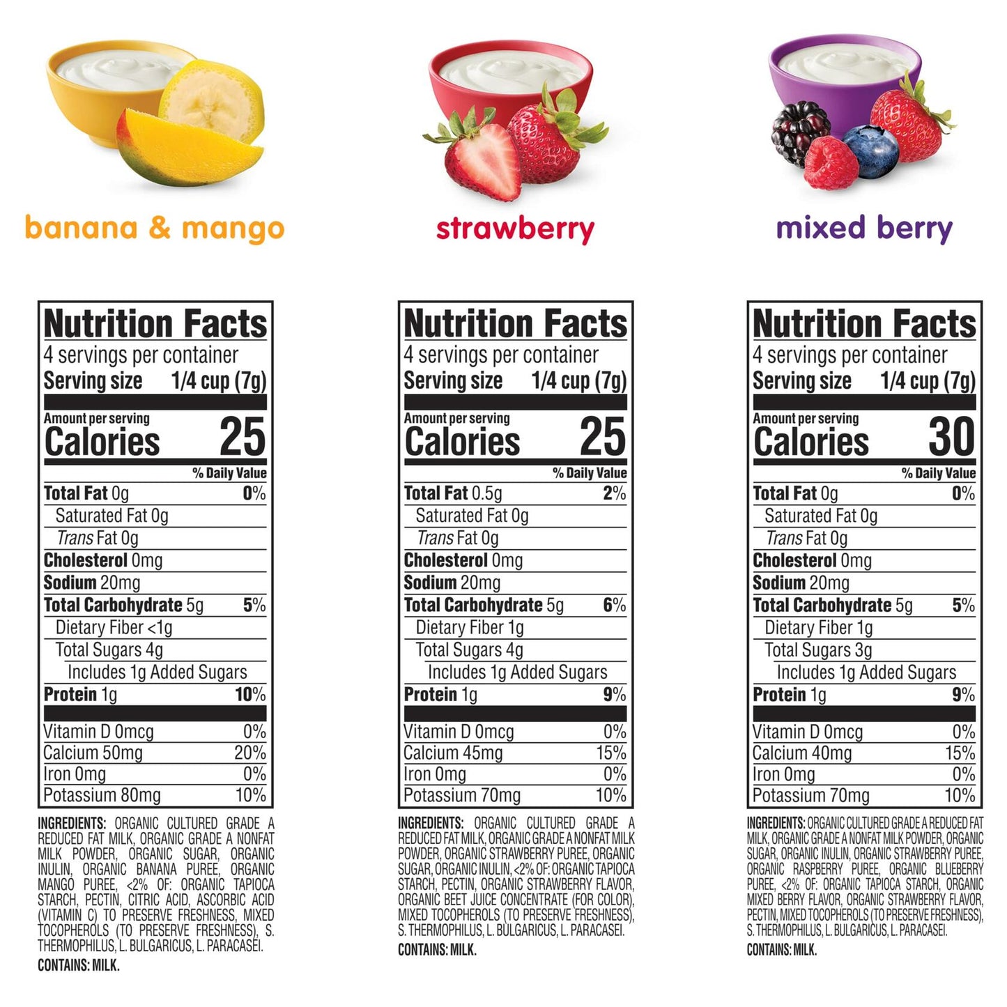 Happy Baby Organics Yogis Freeze-Dried Yogurt Fruit Snacks 3 Flavor 3oz Pack