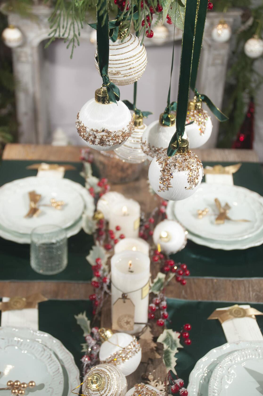 Satin Christmas Balls Ornaments 12Pcs 3.15" White Silk Hanging Decor