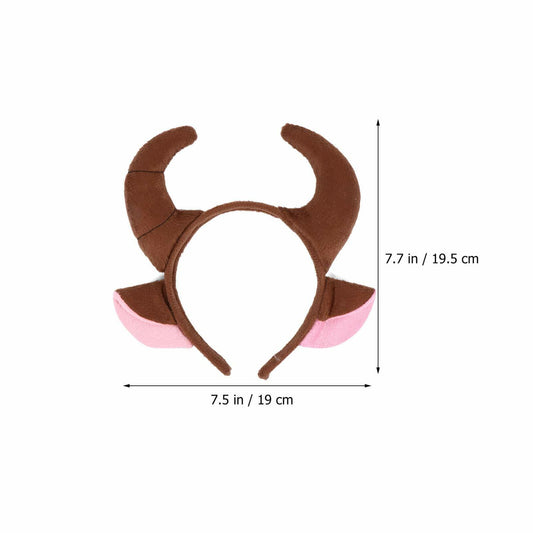Beaupretty 2pcs Plush Bull Horns Headband Christmas Holiday Costume