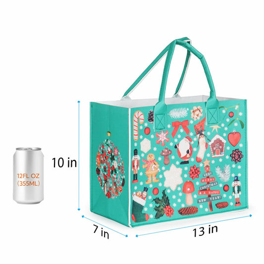 JIWINNER 4PCS Felt Gift Bags 13x7x10 with Handles Christmas Wrapping