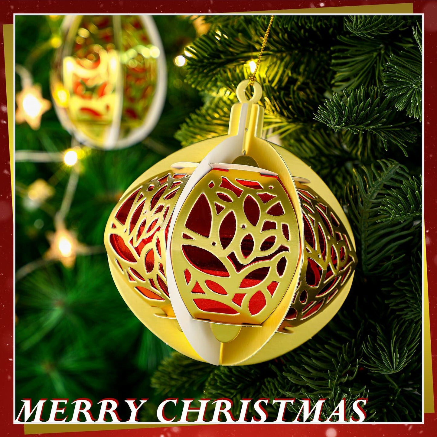 Vercraft 12 Pcs Christmas Tree Balls Ornaments Red Gold Hanging Decor