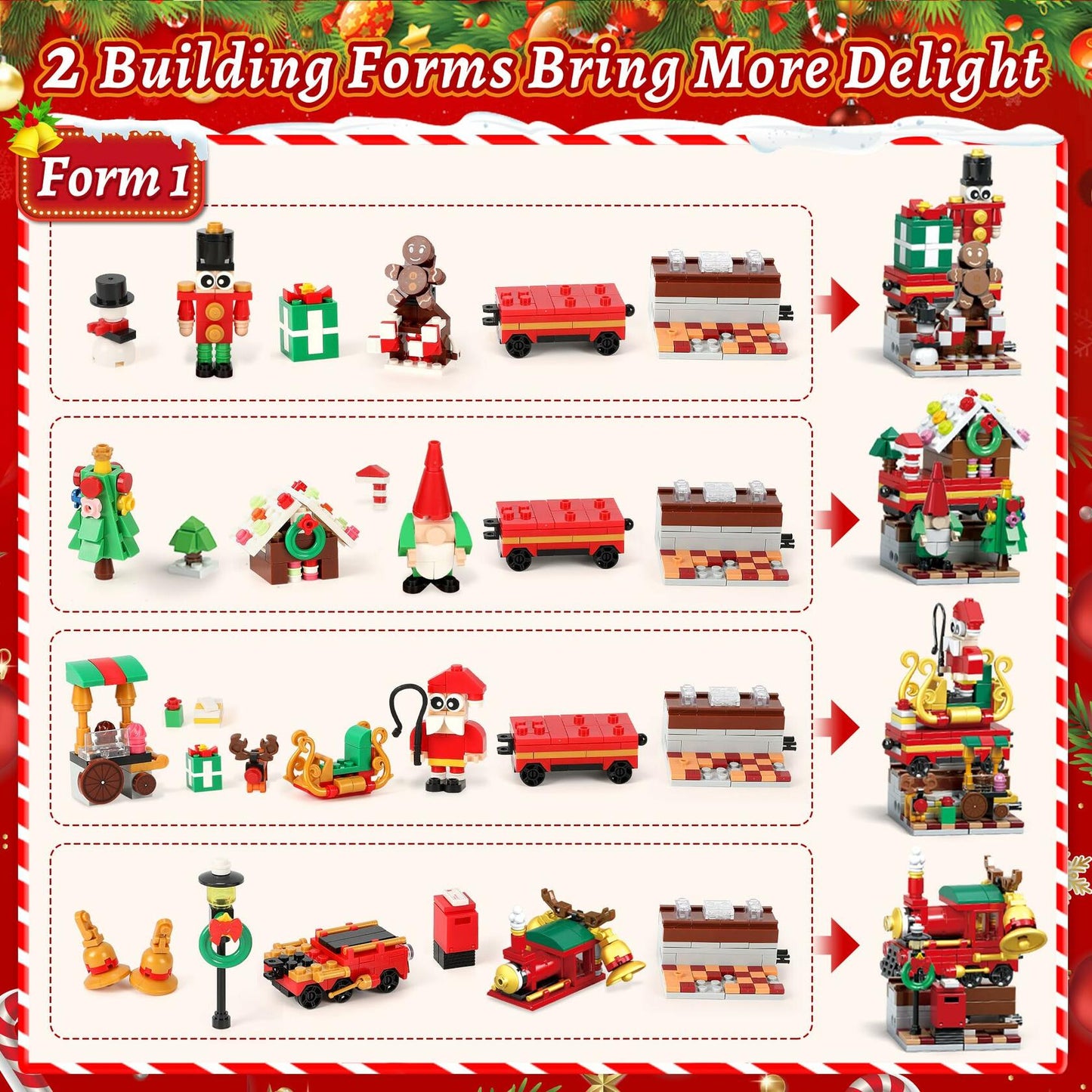Advent Calendar 2024 Building Blocks Toys 24 Boxes Christmas Countdown