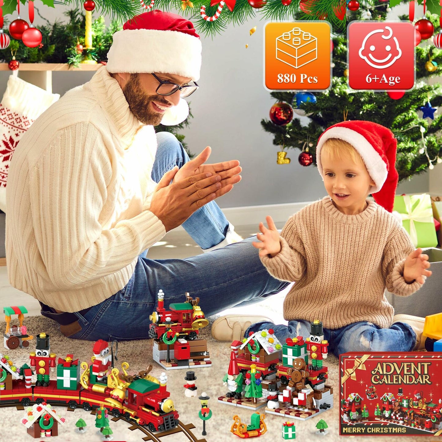 Advent Calendar 2024 Building Blocks Toys 24 Boxes Christmas Countdown