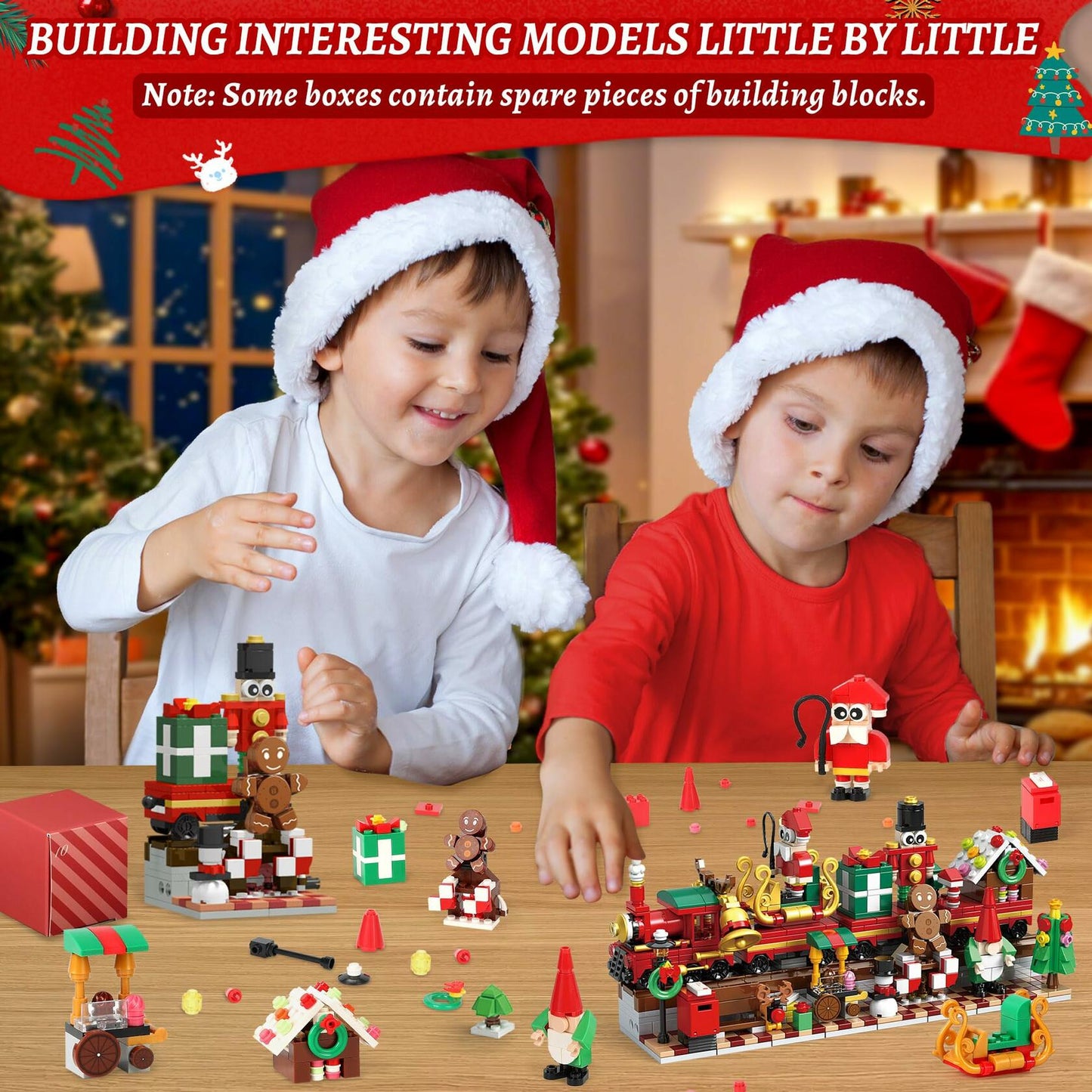 Advent Calendar 2024 Building Blocks Toys 24 Boxes Christmas Countdown