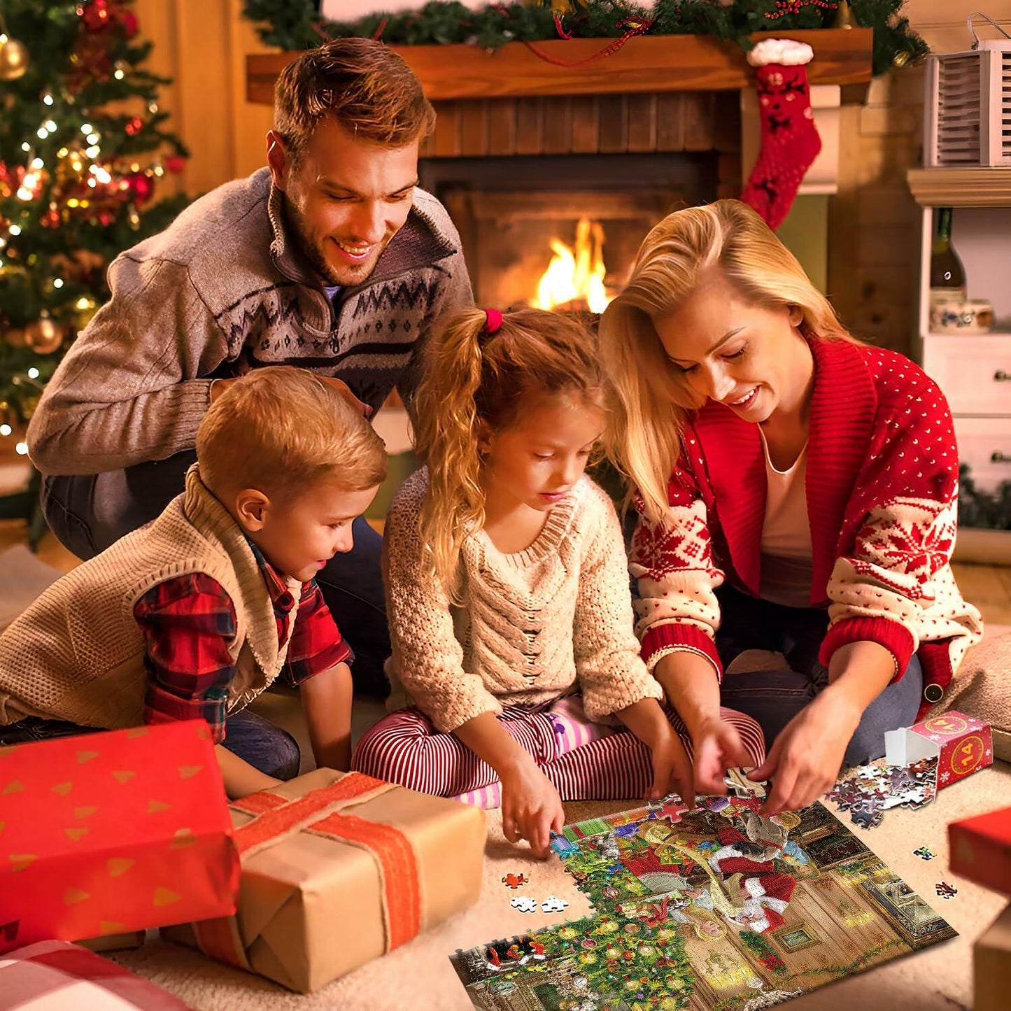 1008 Pc Christmas Jigsaw Puzzle Advent Calendar 2024, 24 Days, Family Gift