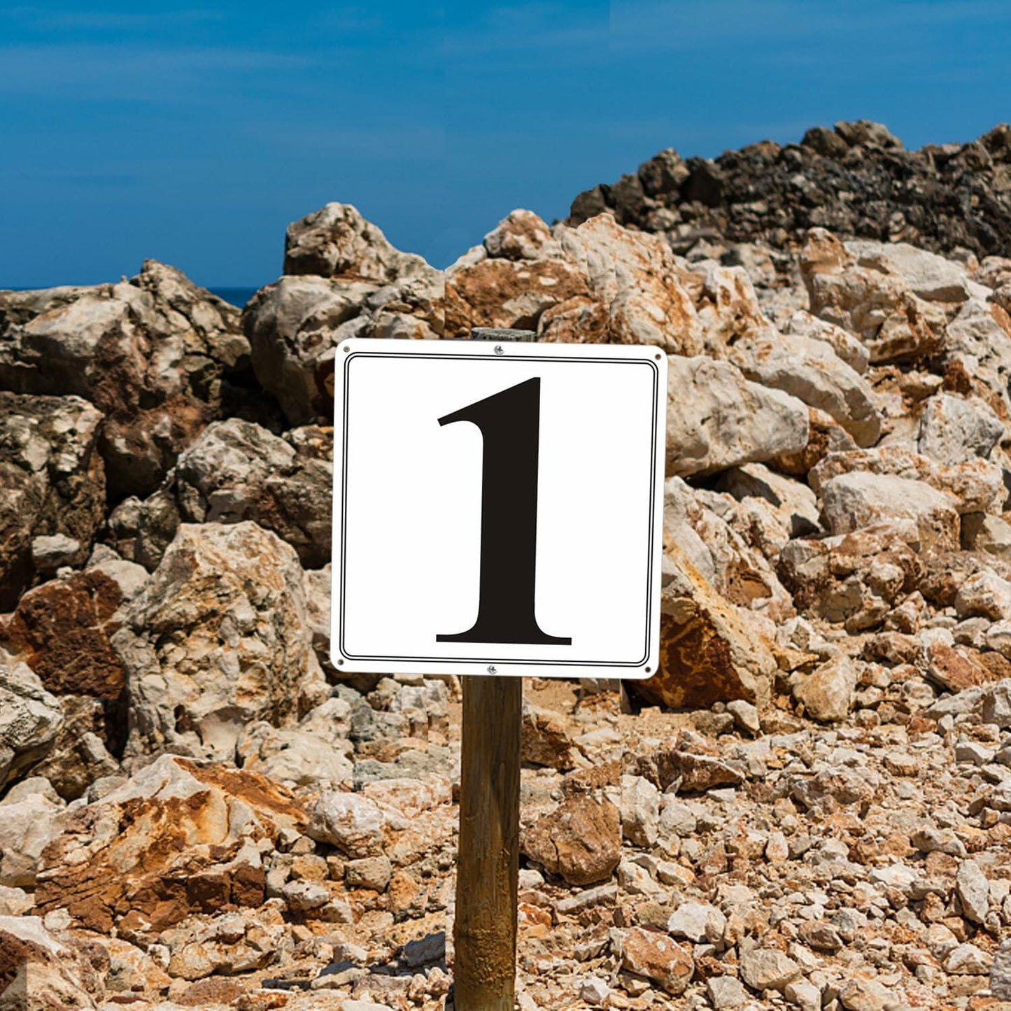 i-CowFun Aluminum Number Sign 54 12x12in Outdoor Parking Spot Large