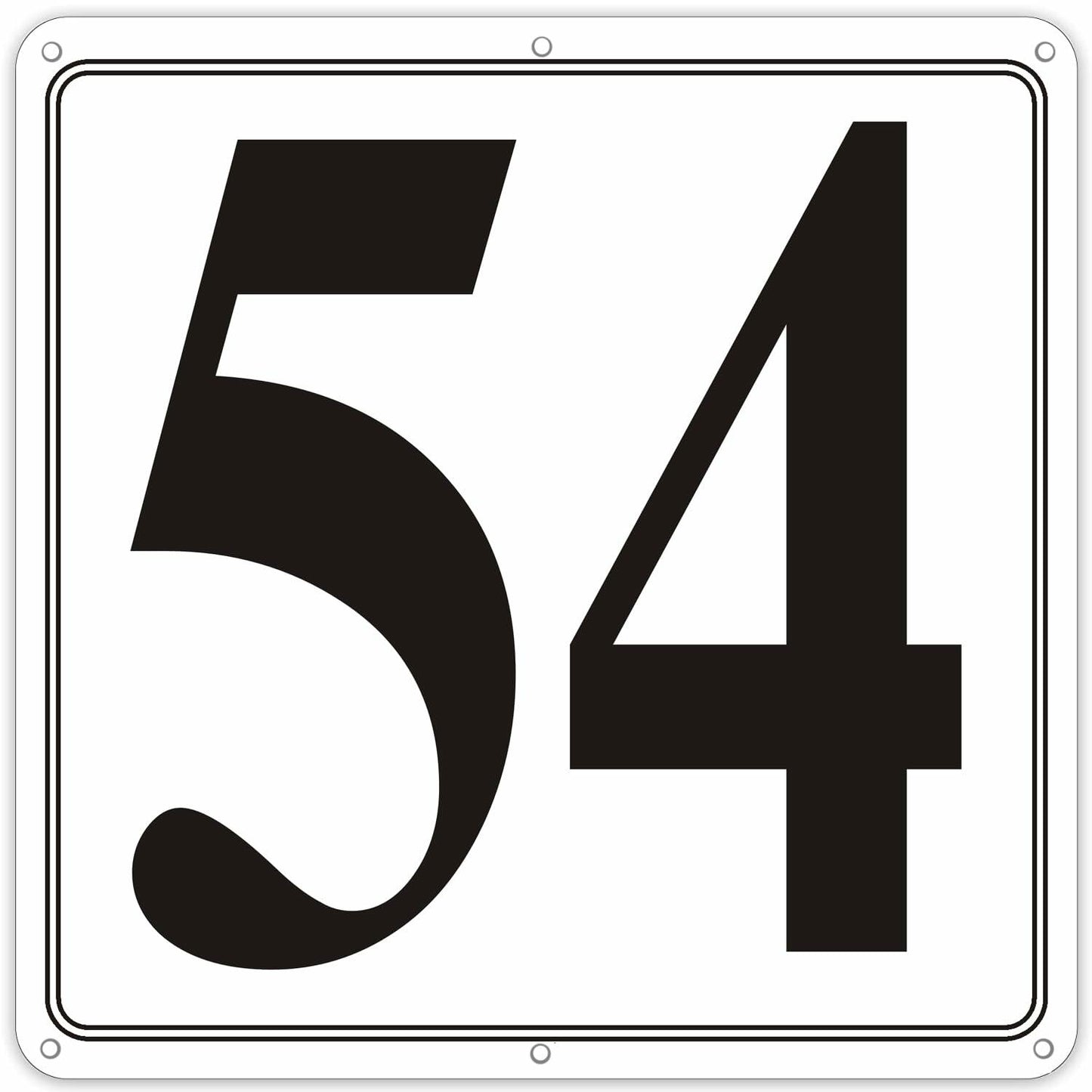 i-CowFun Aluminum Number Sign 54 12x12in Outdoor Parking Spot Large
