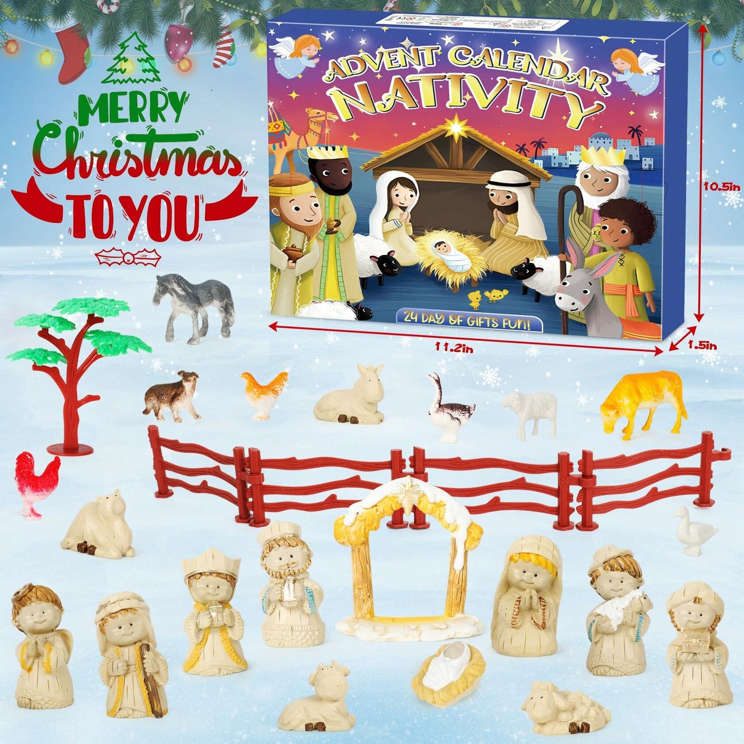 Nativity Advent Calendar 2024 24 Days Christmas Countdown Christian Gift