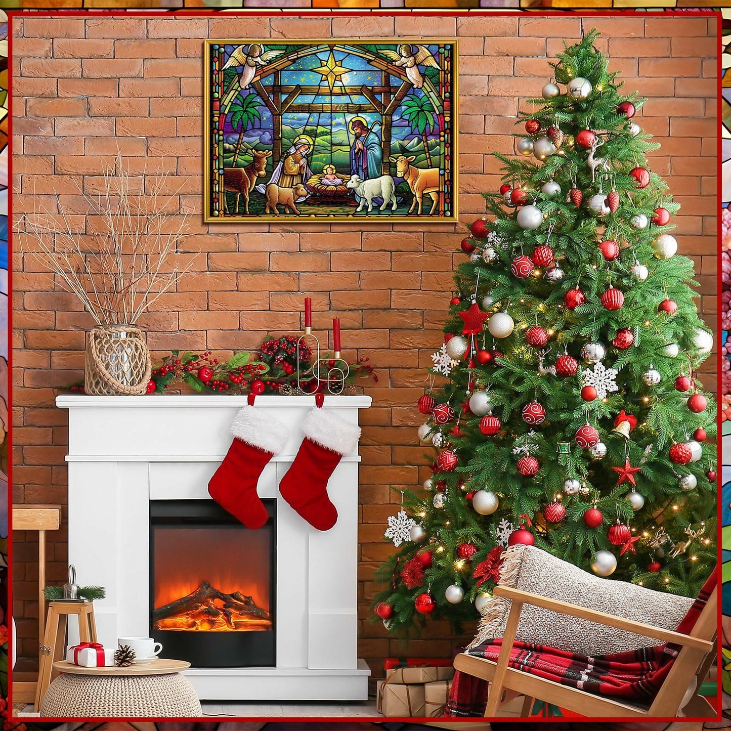 Simgoing 1008 Pc Christmas Advent Calendar Puzzle 19.69x27.56 Rustic