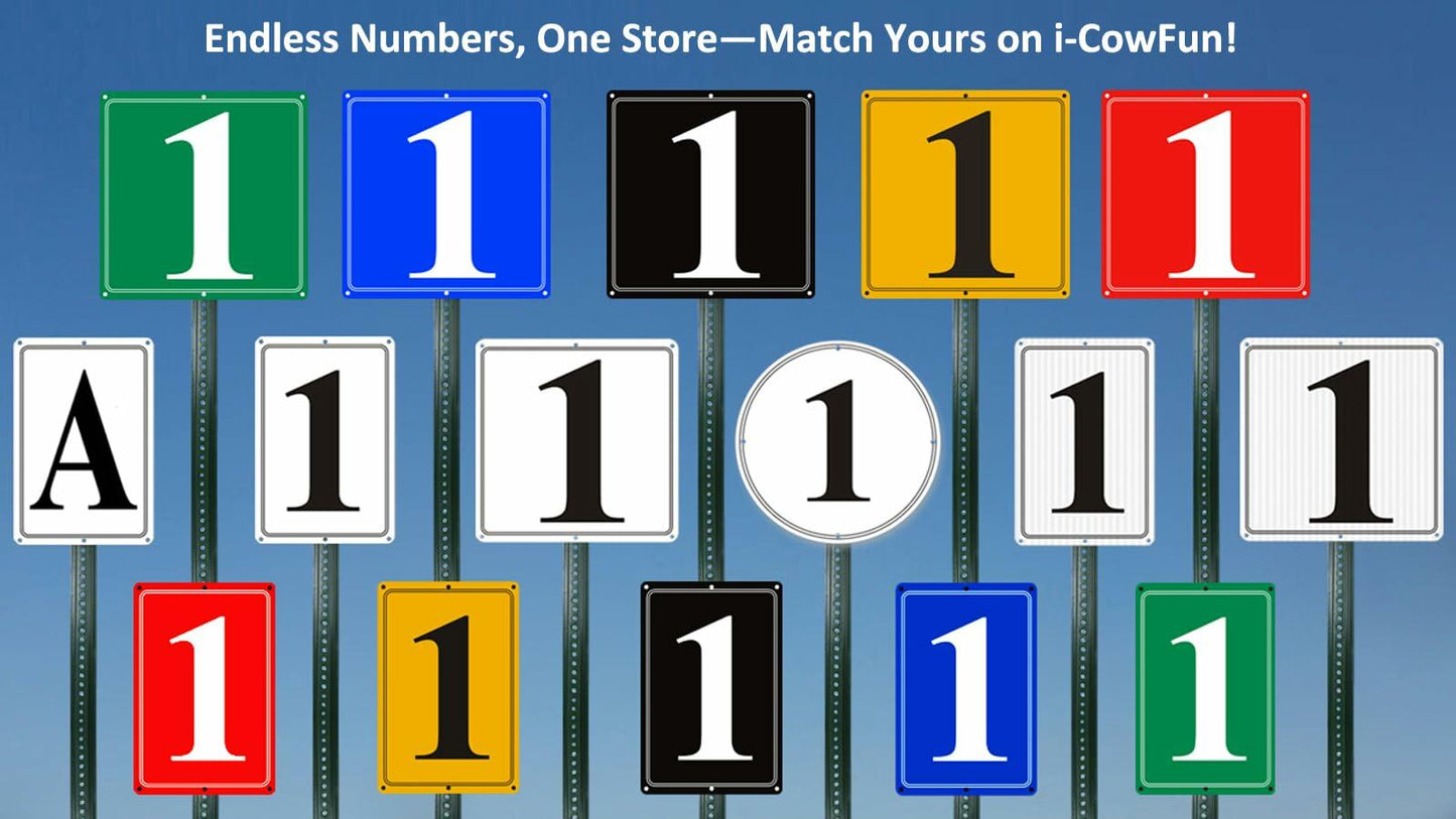 i-CowFun Aluminum Number Sign 54 12x12in Outdoor Parking Spot Large