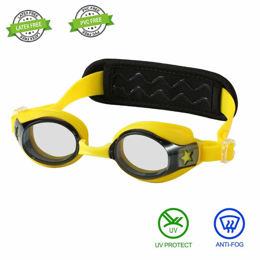 RUIGAO Kids Swim Goggles Yellow Bat Toddler 3-6 Years Size