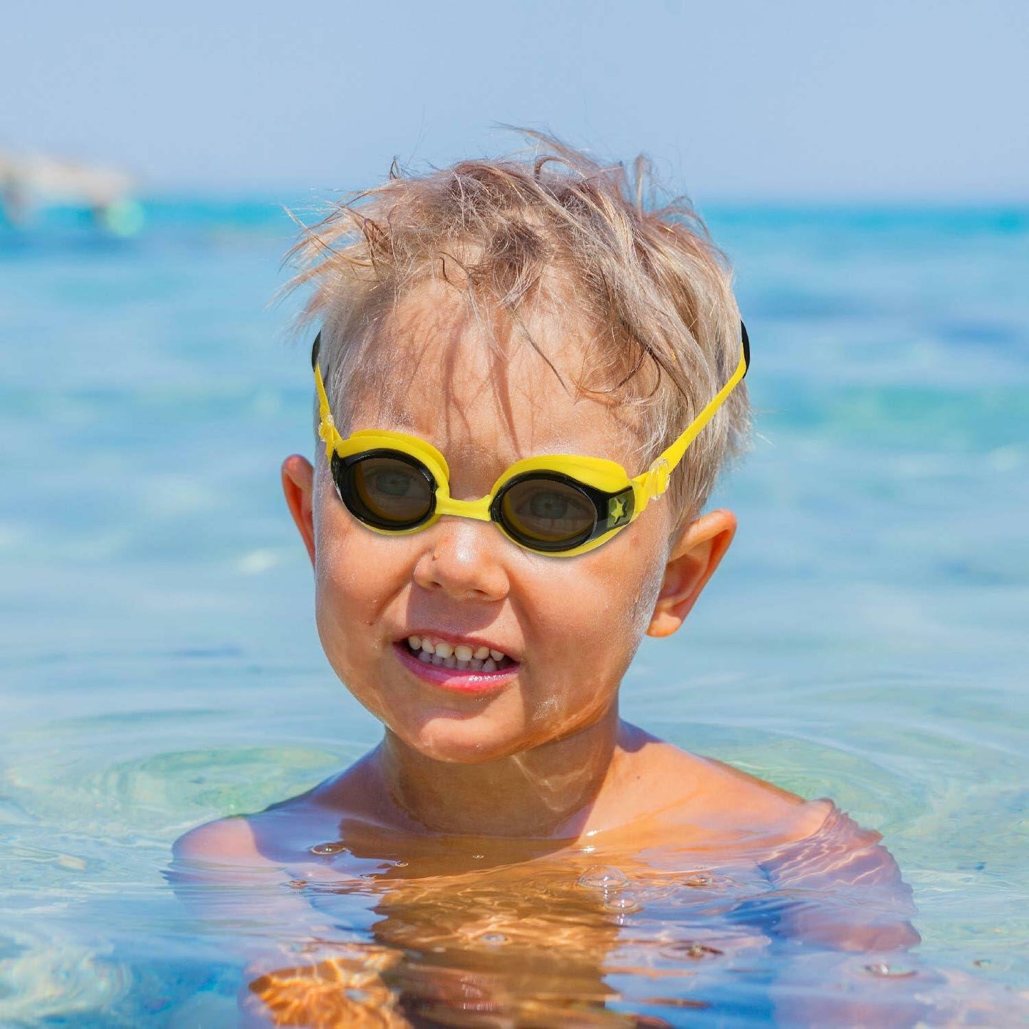 RUIGAO Kids Swim Goggles Yellow Bat Toddler 3-6 Years Size