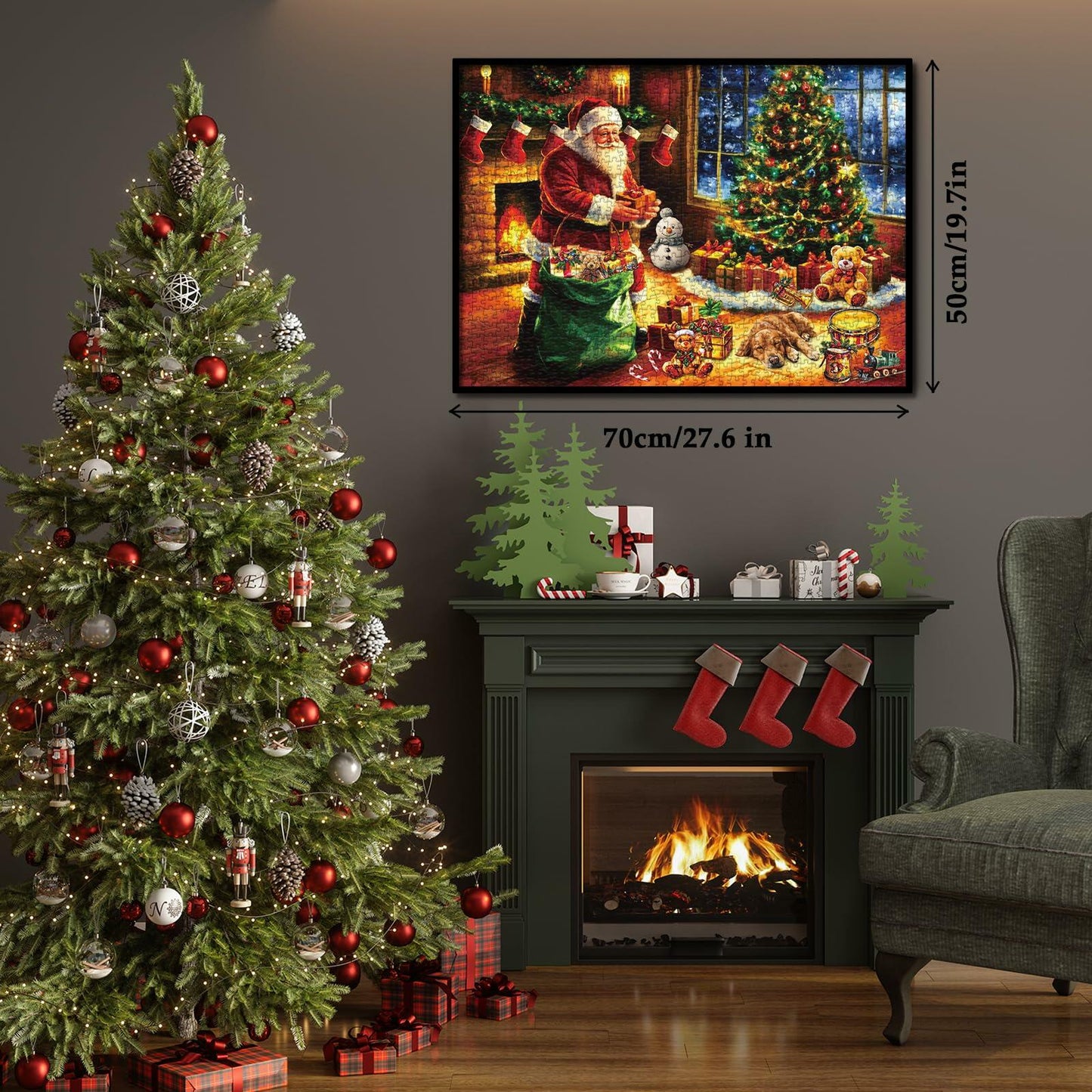 Vintage Santa Claus 1000 Piece Jigsaw Puzzle Christmas Art Winter Holiday