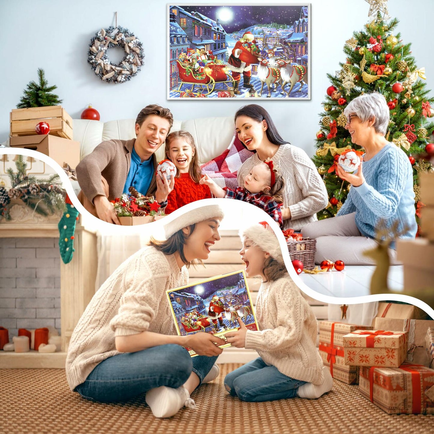 DBPBToU 1000pcs Christmas Caribou Jigsaw Puzzle Unique Pieces for Adults