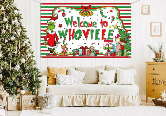 Sunwer Xmas Photo Booth Backdrop Green Christmas Winter Holiday 7x5ft White-A