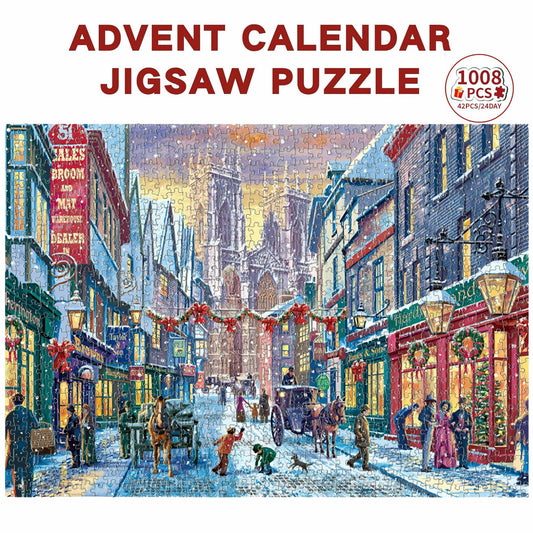FunPaxido Christmas Advent Calendar Jigsaw Puzzle 1008 Pieces 24 Boxes