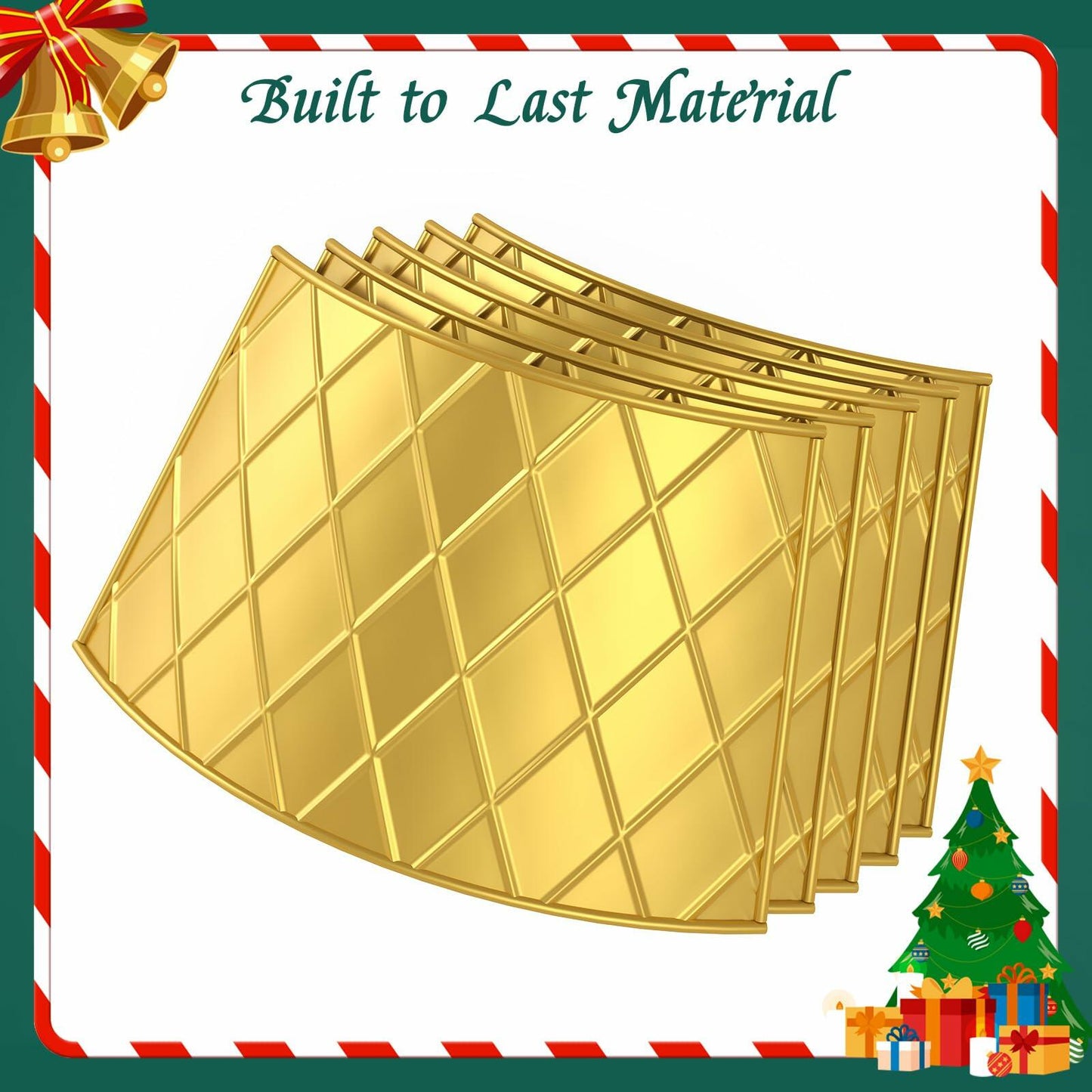Irrantan Metal Christmas Tree Collar 28 Inch Golden Christmas Decoration