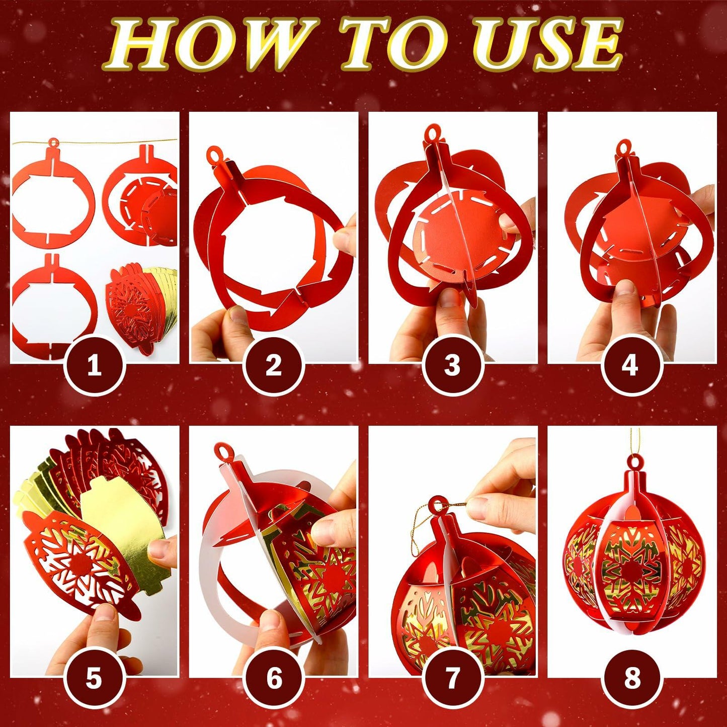 Vercraft 12 Pcs Christmas Tree Balls Ornaments Red Gold Hanging Decor