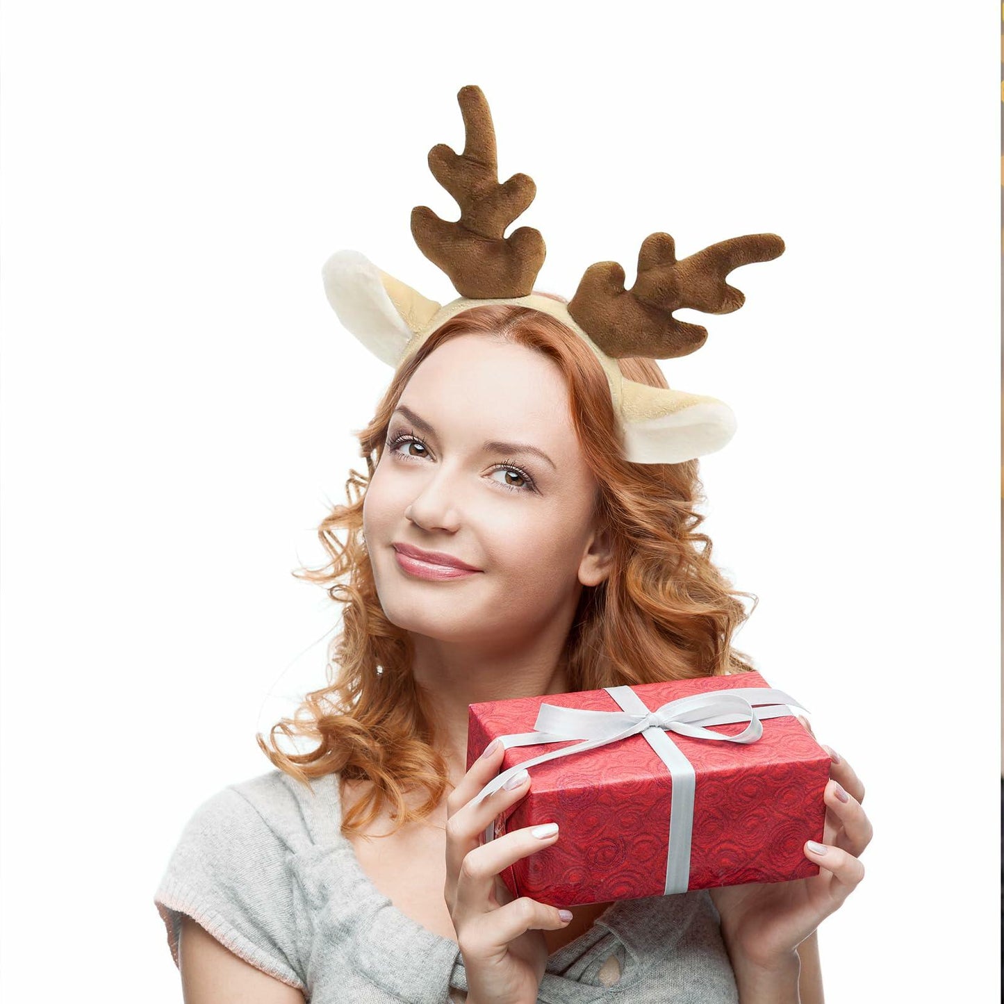 ZEYER Christmas Antlers Headband Brown Deer Ears Women 1PCS