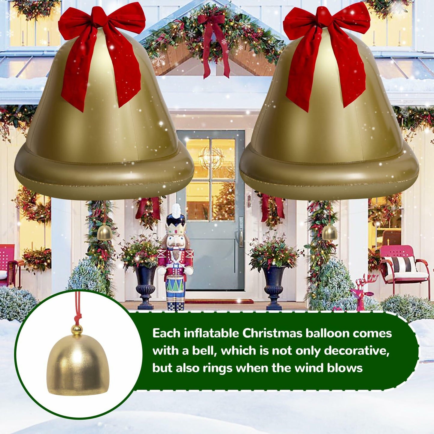 Giant Inflatable Christmas Ball Outdoor Decoration PVC 21.6in 1pc