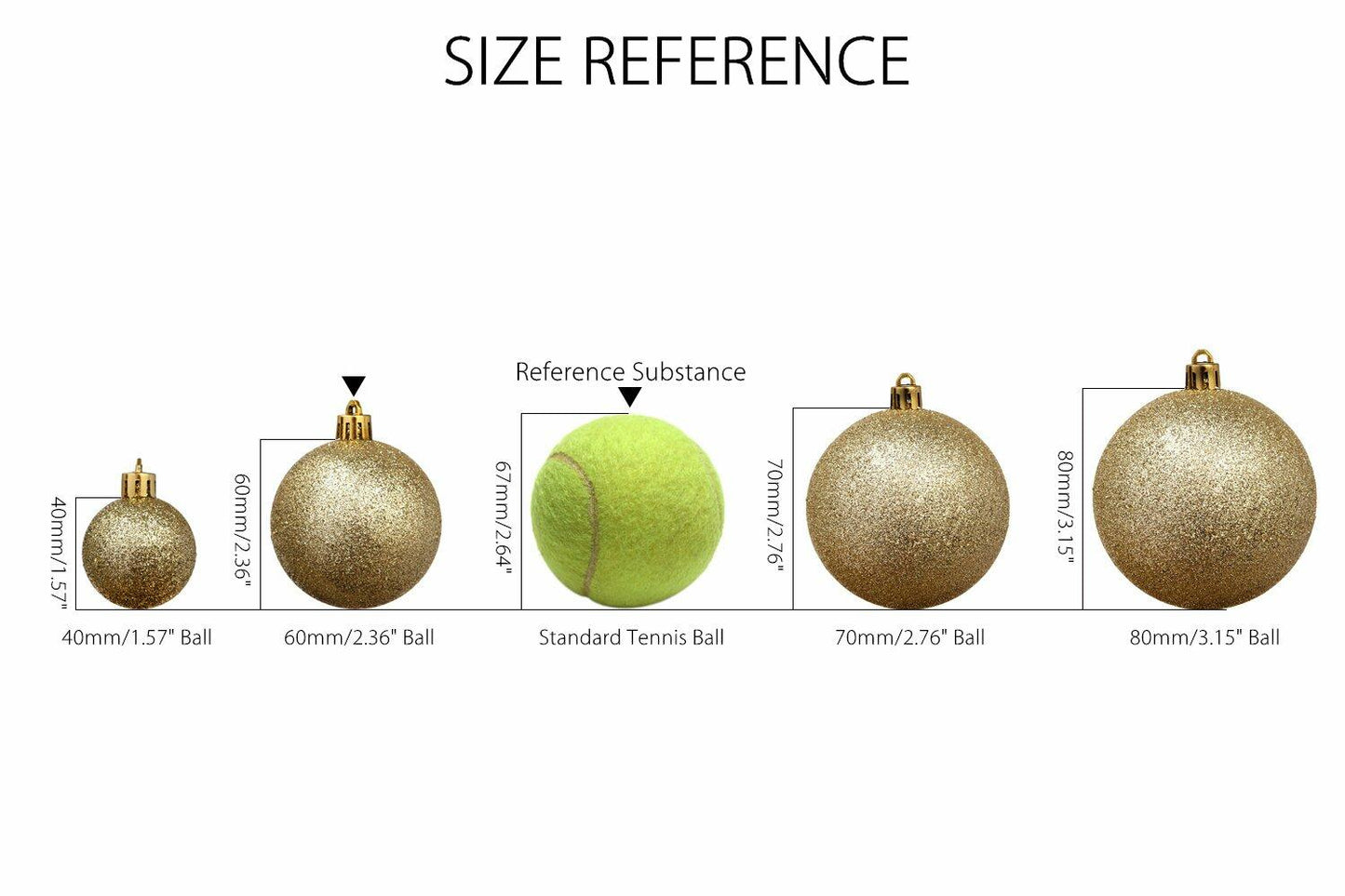 Sea Team 60mm Champagne Shatterproof Christmas Ball Ornaments Set 24 Count